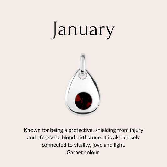 Sterling silver birthstone collar charm